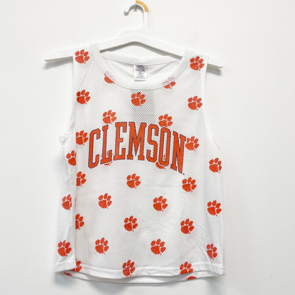 Rivalry Threads NWT‎ Women's L White Pinnie Clemson University Sleeveless Tank